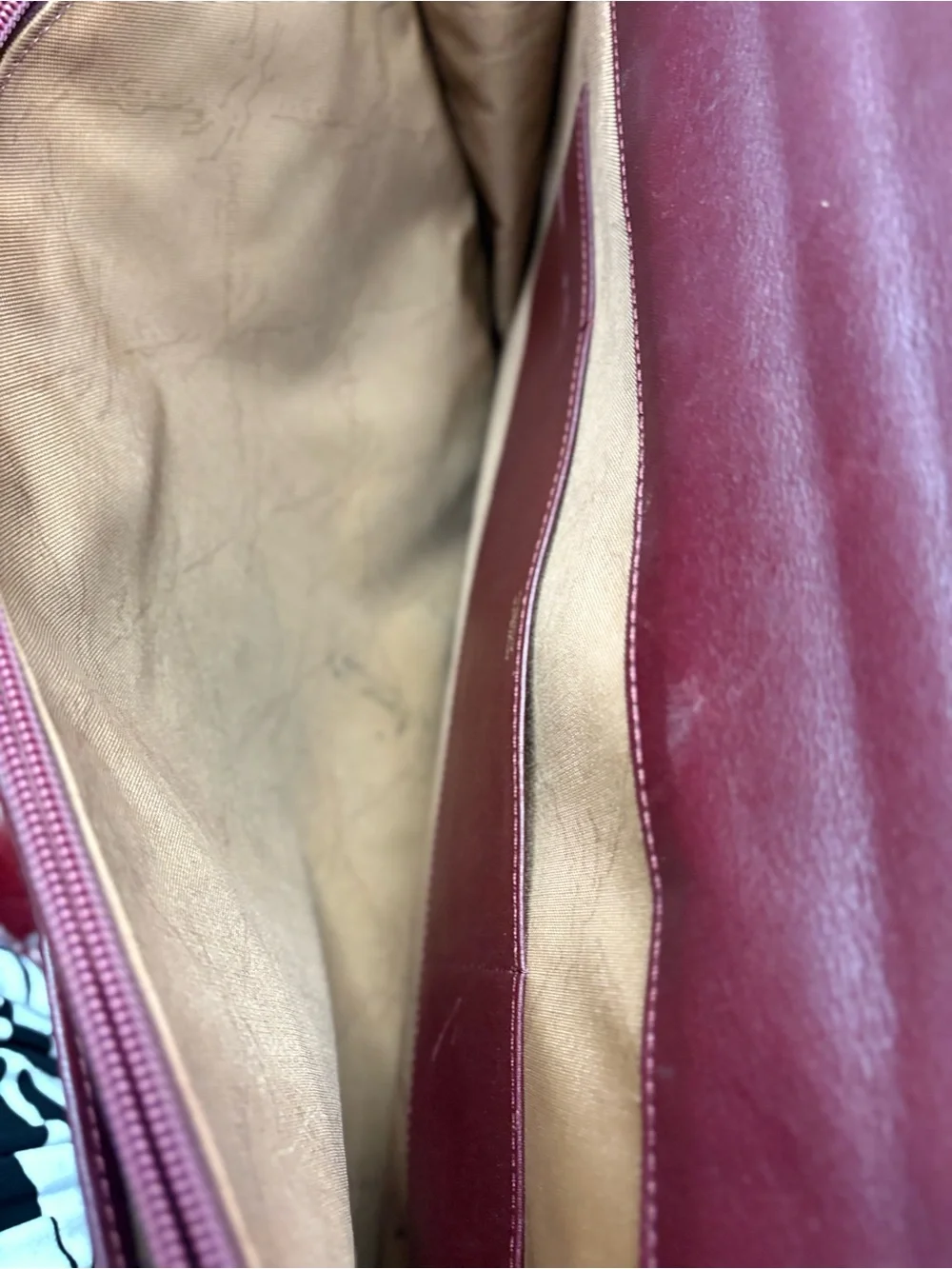 Vintage Longchamp Paris Burgundy Leather Briefcase Made in France
